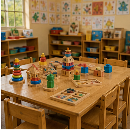 Classroom with toys and learning materials